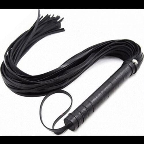 High Quality Pu Leather Pimp Whip Racing Riding Crop Party Flogger Hand Cuffs Queen Black Horse Riding Whip 1pcs