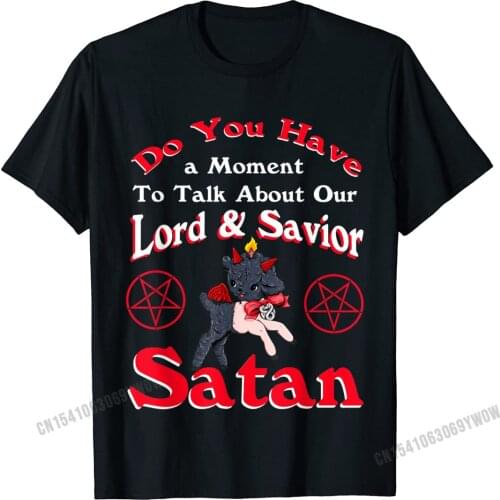 Satan Pentagram Funny Satanic Cute Baphomet Goat Occult T-Shirt Camisas Men Top T-Shirts For Men Tops Shirts Fashion Summer
