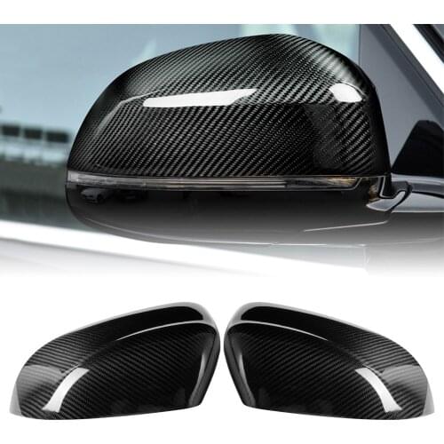 1Pair Real Carbon Fiber Car Rearview Side Mirror Covers Housing For BMW E83 X3 X4 X5 X6 F15 F16 F25 F26 2014 2015 2016 2017 2018
