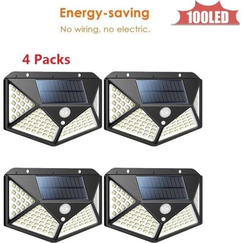 100LED WholeSale Dropshipping Solar Power Outdoor Light Solar Lamp Portable Bulb Solar Energy Lamp Led Lighting 4 sided 270°ligh