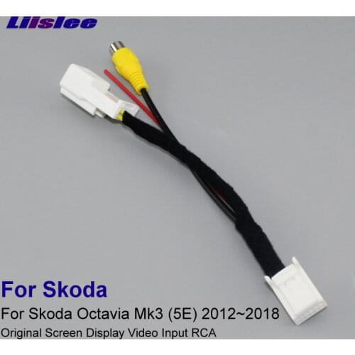 12 Pins Adapter Connector Wire Cable For Skoda Octavia Mk3 (5E) 2012~2018 Rear View Camera Original Video RCA Input