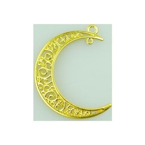 13pcs/lot Fashion gold color Alloy moon Charms Fit Pendants & Necklace Jewelry Findings DIY Handcraft 41*30mm 4130A
