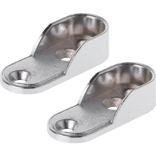 2pcs Wardrobe Clothes Tube Support Closet Rod Pole End Bracket Thickening Holder