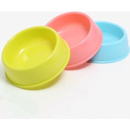 3 Colors Cute Round Plastic Pet Bowl For Dog Cat High Quality PP Single Bowls Food Feeder Puppy Water Drinking Feeding Dishes