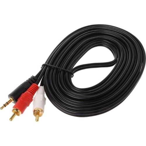 3M 3.5MM Audio Male to 2 RCA Male Stereo Music Cable Cord Wire for Mp3 Pod Phone TV Sound Speaker