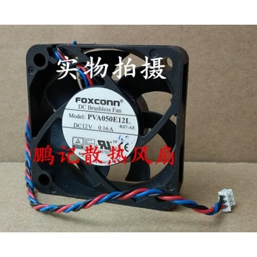 Foxconn PVA050E12L R07 DC 12V 0.16A 50x50x15mm 3-wire Server Cooling Fan