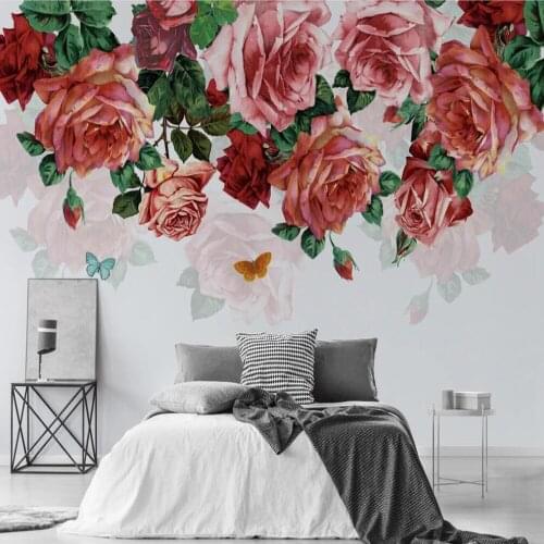 Milofi custom 3D wallpaper mural Nordic modern hand painted retro rose living room background wall paper photo decorative painti