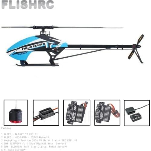 ALZRC - N-FURY T7 FBL Super Combo RC Helicopter with HobbyWing - Pentium 200A V4 HV V4.1 ESC