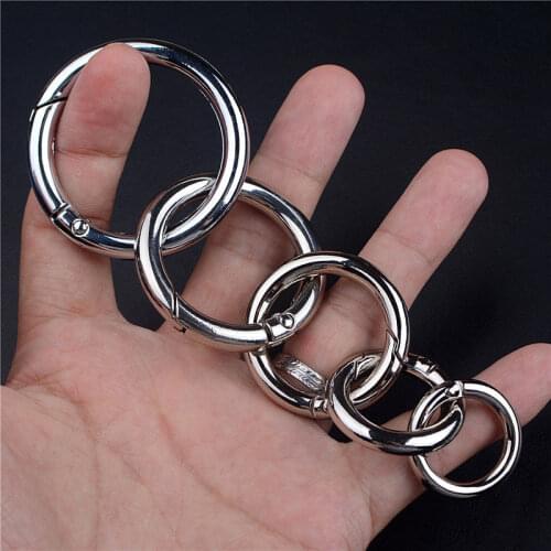 QOONG 5 Pieces High Quality Open Loop Keychain Men Women Spring Buckle Key Chain Key Ring Creative Accessories Keyrings Q09