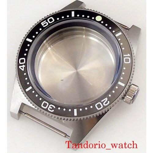 40mm Stainless Steel Watch Case Sapphire Glass Ceramic Bezel 200m Waterproof For NH35A NH36A Luminous Dot