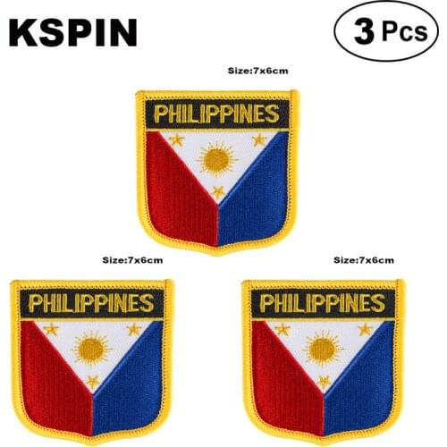 Philippines Shiled Shape flag patches national flag patches for Cothing DIY Decoration