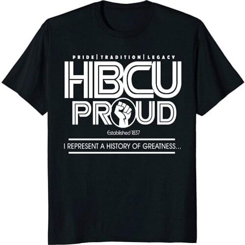Hbcu | History of Greatness Summer Fashion Short Sleeve Brand Clothing Round Neck Short Style Design Website Shirt