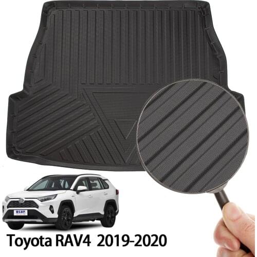 Rear Boot Cargo Mat Fit for Toyota RAV4 2019-2020 Hybrid Black Rubber Car Trunk Liner Cover Protector