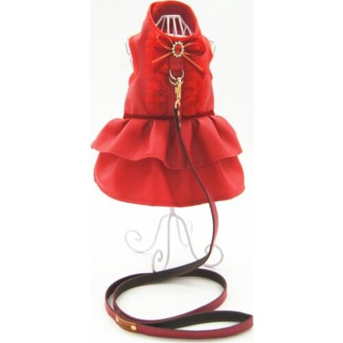 Leather Dog Clothes Winter Dog Clothing Boy Dog Harness Vest Girl Dog Dress Pet Lead Leash Cat Pug French Bulldog Costume Outfit