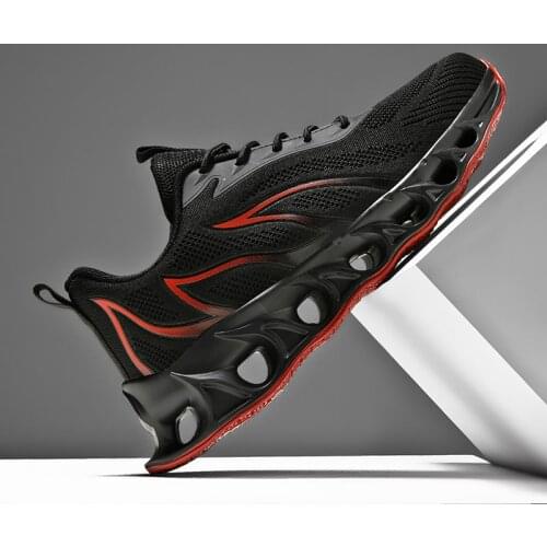 Trend Men Mesh Running Shoes Comfort Flame Blade Sneakers Breathable Outdoor Male Sport Cushion Jogging Shoes Male Large Size