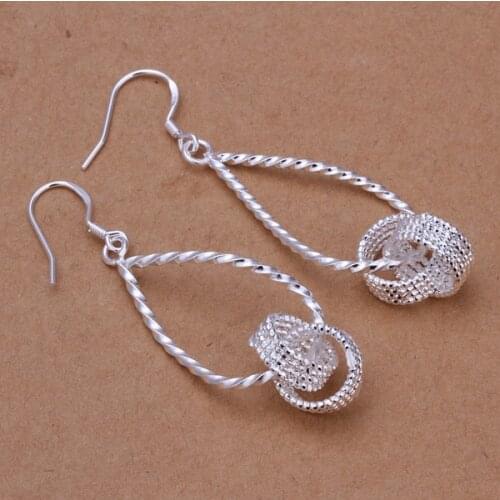 Fashion Jewelry Women Wedding Silver Plated Dangle Long Earrings