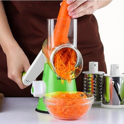 Potato Carrot Grater Slicer Vegetable Cutter Round Mandoline SlicerStainless Steel Multifunction Chopper Blades Kitchen Tool