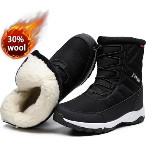 Men Snow Boots 2020 Winter Shoes For Men Thick Plush Waterproof Non-slip Winter Boot High-top zip Platform Outdoor Casual Shoes