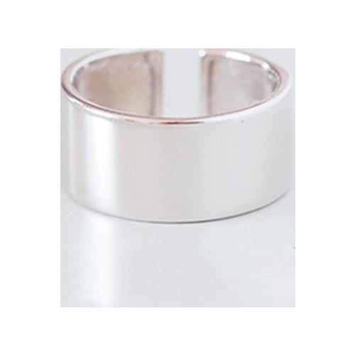 Temperament High Polish Width Surface Opening Ring Silver Color Ring Jewelry For Men Women Gifts