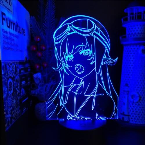 Bakemonogatari Oshino Shinobu Night Light 3D Illusion Lamp Led Touch Sensor Colorful Bedroom Nightlight Kids Birthday Manga Gift