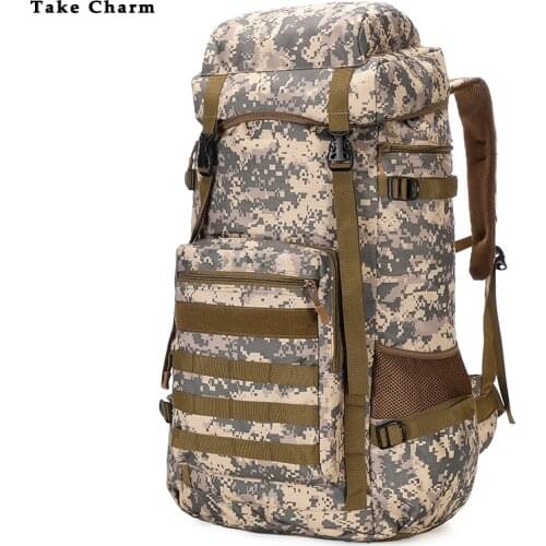 New Camouflage Canvas Large Capacity Outdoor Mens Travel Mountaineering Bag Luggage Backpack Durable Waterproof Riding Backpack