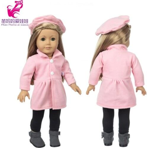 18 Inch Girl Doll Clothes Pink Coat 43cm Baby Dolls Winter Woolen Coat Children Gift Gifts