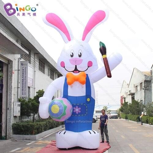 Personalized 20 feet height giant inflatable white rabbit / 6m tall big inflatable bunny with pen toys