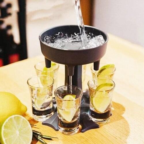 6 Shot Plastic Dispenser Holder Wine Whisky Beer Dispenser Party Games Drinking Tools Rack Bar Sets Accessories Liquor Dispenser