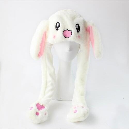 Pinch Hat Will Move The Rabbit Ears Animal Plush Hat Inflatable Balloon Hat Funny Gift Cap Performance Video Selfie Caps Lovely