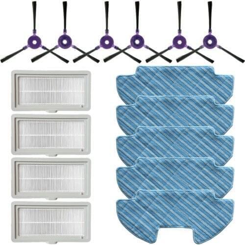 Vacuum Cleaner Side Brush Filter Mop Cloth for Midea VCR08 MR09 Robot Vacuum Cleaner Parts Brushes Filter Cloth Replacement Kit