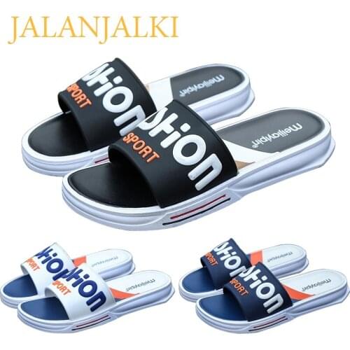 JALANJALKI Fashion Men&Women Slippers Big Size 36-50 Novelty Design Summer Shoes Outdoor Non-slip Sole Basic Slides Male Sandals