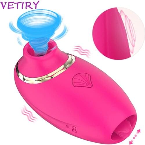 Flapping Suction Vibration Tongue Vibrator Clit Nipple Sucker Clitoris Stimulator Vibrating Egg Sex Toys for Female Masturbation