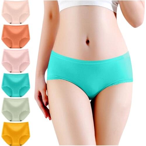 Womens Physiological Underwear Ladies Lingerie Cotton Panties Soft Comfortable Underpants High Waist Briefs Seamless Knickers