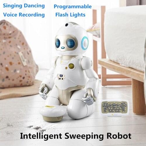 Intelligent Sweeping Robot Can Singing Dancing Speak Talk With Kid Story Recording 2.4G Cleaning helper RC Sweeping Robot Toys