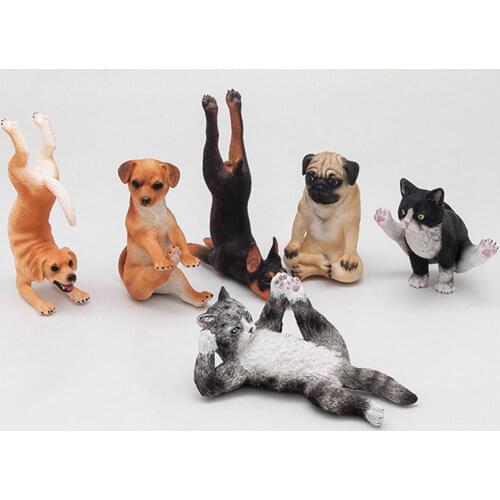 1 PCS Small Animal Figure Model Kitten Puppy Cat Dog Sports Series Adult Kids Collection Toys Gift Home Decor