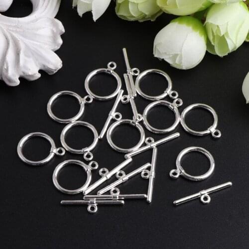 10Pcs/Set 14mm Toggle Clasps Connectors OT Clasp Stainless Steel For Jewelry DIY 652B