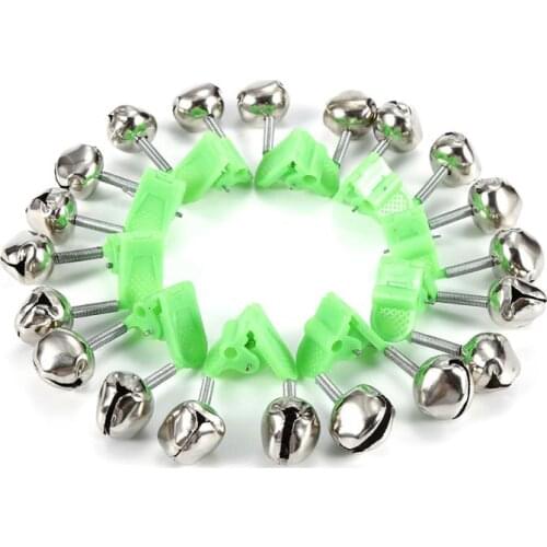 10Pcs Fishing Bell Bite Alarms Fishing Rod Clamp Tip Clip Bells Ring Carp Fishing Accessories Tackle Fish Alarm Outdoor Tools