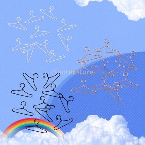 10x Modern Clothes Hangers for 1/3 1/6 1/8 1/12 Dolls Dress Pants Outfit