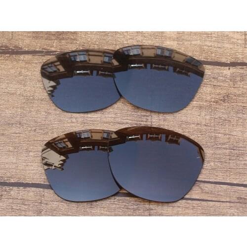 Vonxyz 2 Pairs Stealth Black & Bronze Brown Polycarbonate Replacement Lenses for-Oakley Frogskins Frame