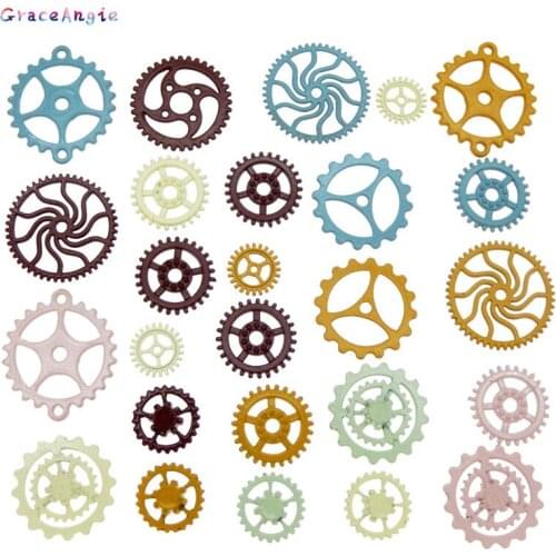 20PCS Mix Color Gearwheel Charms 10-30MM Jewelry Making Necklace earring pendant keychain charm Bracelet DIY Anklet Accessories