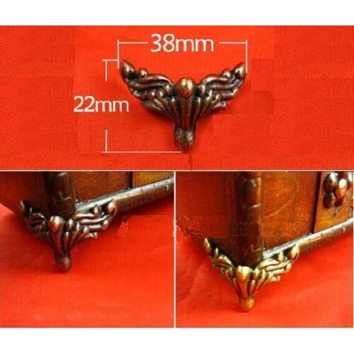 4pcs / lot Antique legs Furnishing corner animal foot four sides of the box foot foot care alloy foot wooden foot DIY 38*22mm