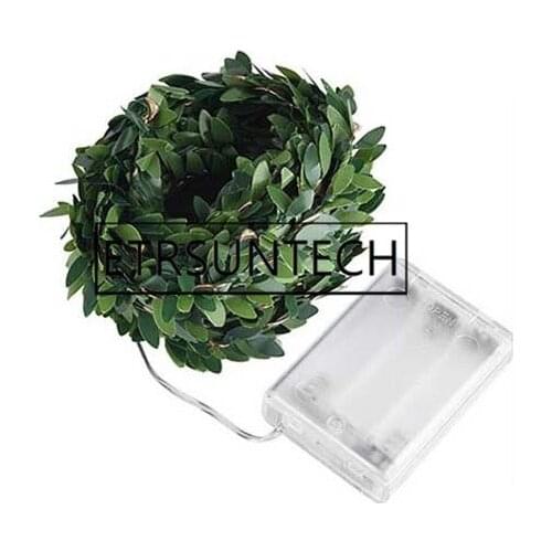 50pcs 2m Artificial Plants Led String Light Creeper Green Leaf Vine Home Wedding Decoration Lamp DIY Hanging Garden Yard