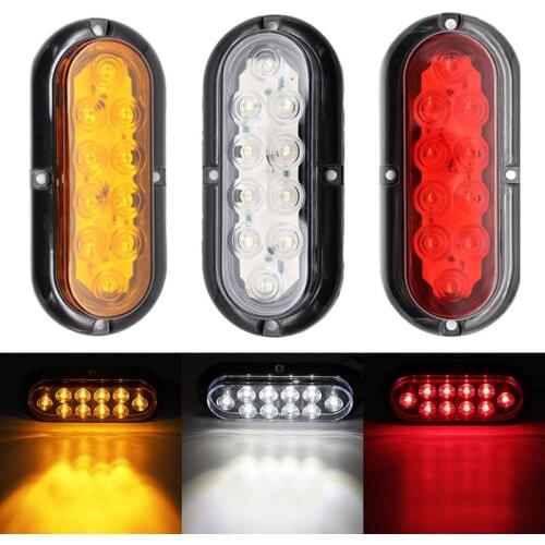 6 inch 10 LED oval tail light with arrow turning signal side marker light for Truck warning side brake turn tail light