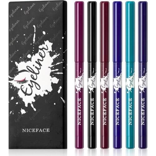 6Pcs/set Natural Quick Drying Eyeliner Long Lasting Waterproof Matte Color Eyeliner Pen Not-blooming Eye Makeup Tool TSLM1
