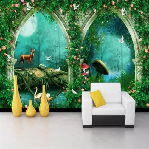 Seamless wallpaper Super beautiful dream fairytale forest TV sofa background wall custom large indoor wallpaper mural