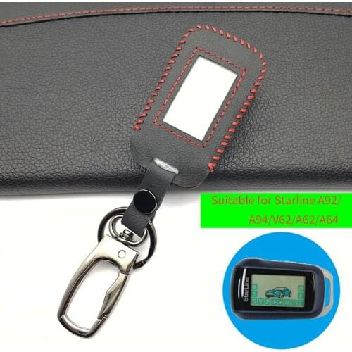 Genuine Leather Key Case Tamarack For Russian Two Way Car Alarm LCD Remote Control Keychain For Starline A92/A94/V62/A62/A64