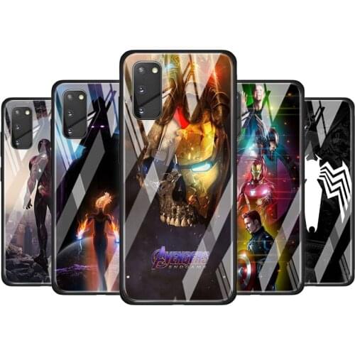 Marvellegends Iron Man Tempered Glass Cover For Samsung Galaxy S20 S10 S9 S8 S10E FE Ultra Plus Lite 5G Phone Case