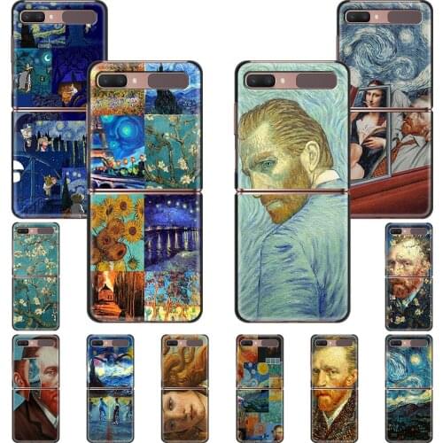 Van Gogh oil painting Art Black PC Hard Cover For Samsung Galaxy Z Flip 5G Foldable Cell Phone Case ZFlip 6.7" Fold Shell Coque