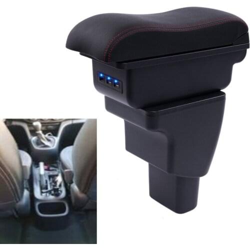 For Hyundai I10 armrest box central Store content Storage box armrest box with cup holder ashtray USB interface 2006~2017