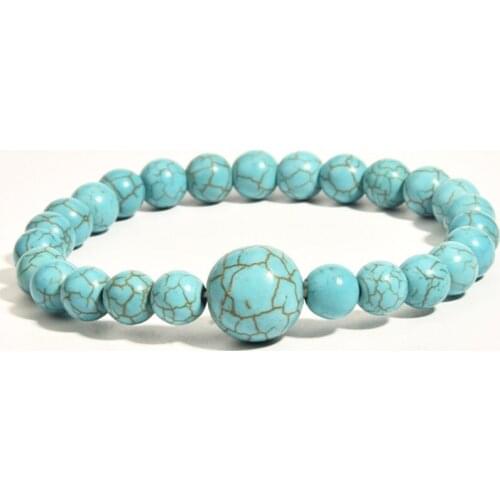 FYJS Unique Handmade Weave Green Turquoises Stone Round Beads Elastic Bracelet Rose Pink Quartz Jewelry